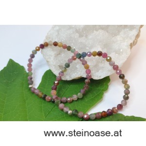 Armband Turmalin bunt, facettiert 5mm